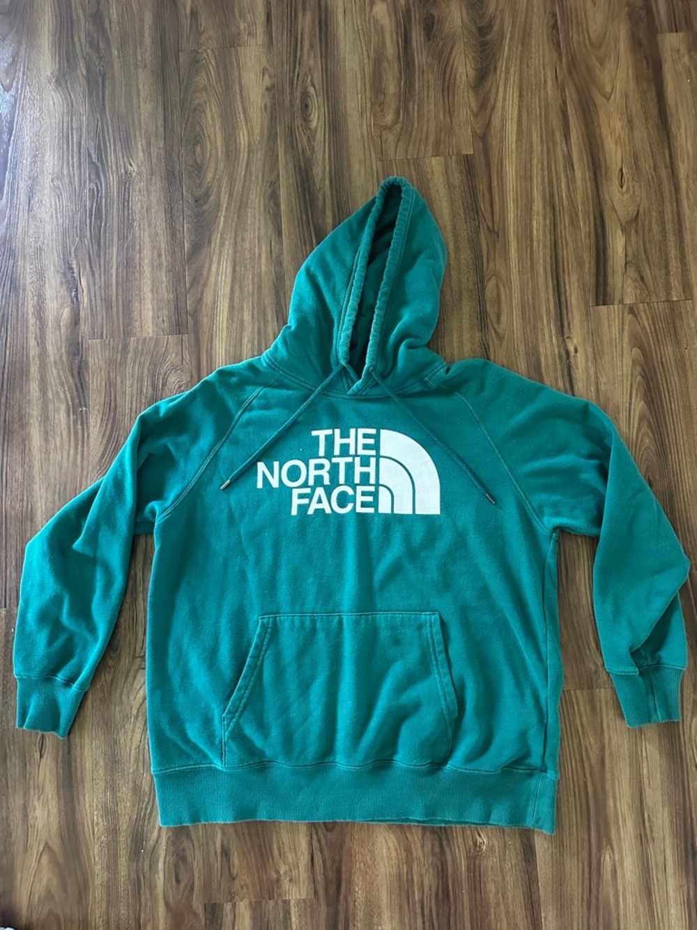 The North Face Green Pullover Hoodie with White Logo